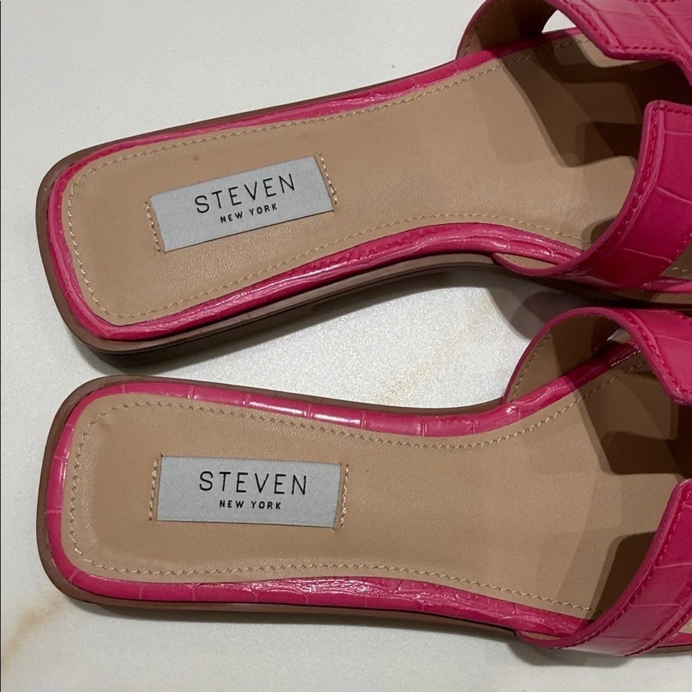 Steven Fuchsia Slide Sandals for Women